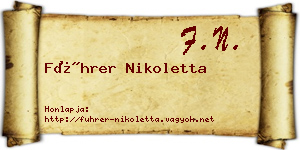 Führer Nikoletta névjegykártya