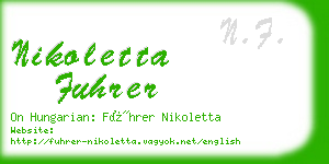 nikoletta fuhrer business card